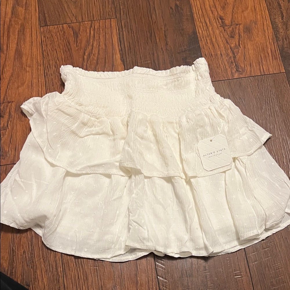 Altar'd State Cream Textured Skirt